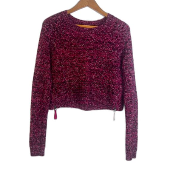 Abercrombie & Fitch Knit Cropped Sweater Size Zippers Size Small Soft & Cozy - Picture 1 of 9